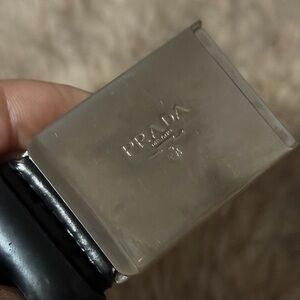 Prada “Classic Vintage” Silver Buckle Black Belt